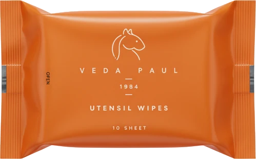 Orange Veda Paul Utensil Wipes pack